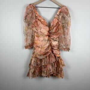 Rosevelvet Tulle Pleated Ruched Mini Dress Small Multi Ruffle Fairycore Party‎